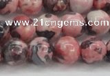 CRF305 15.5 inches 14mm round dyed rain flower stone beads wholesale