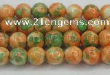 CRF308 15.5 inches 6mm round dyed rain flower stone beads wholesale