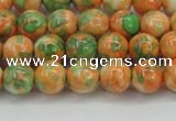 CRF309 15.5 inches 8mm round dyed rain flower stone beads wholesale