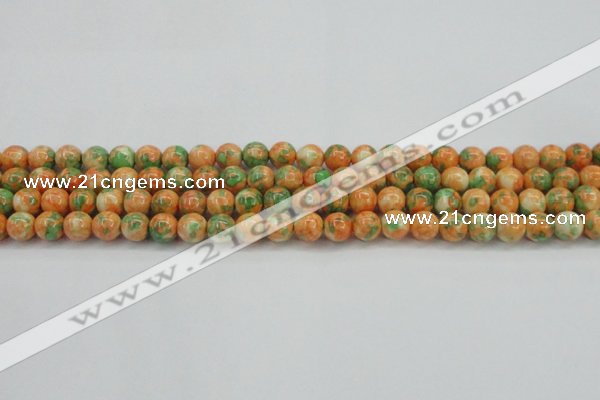 CRF309 15.5 inches 8mm round dyed rain flower stone beads wholesale