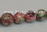 CRF31 15.5 inches multi sizes round dyed rain flower stone beads