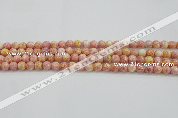 CRF315 15.5 inches 6mm round dyed rain flower stone beads wholesale