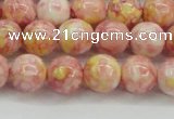 CRF317 15.5 inches 10mm round dyed rain flower stone beads wholesale