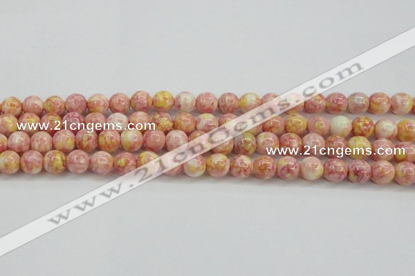 CRF317 15.5 inches 10mm round dyed rain flower stone beads wholesale