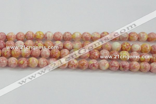 CRF319 15.5 inches 14mm round dyed rain flower stone beads wholesale