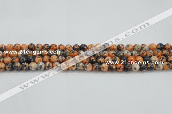 CRF322 15.5 inches 6mm round dyed rain flower stone beads wholesale