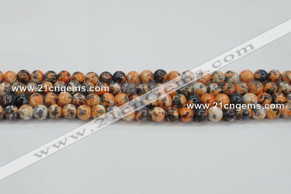 CRF323 15.5 inches 8mm round dyed rain flower stone beads wholesale