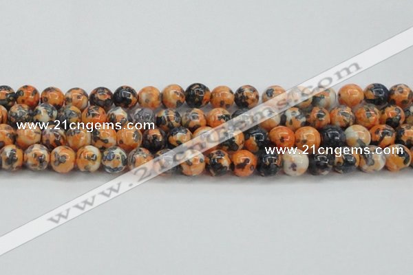 CRF326 15.5 inches 14mm round dyed rain flower stone beads wholesale