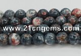 CRF328 15.5 inches 4mm round dyed rain flower stone beads wholesale