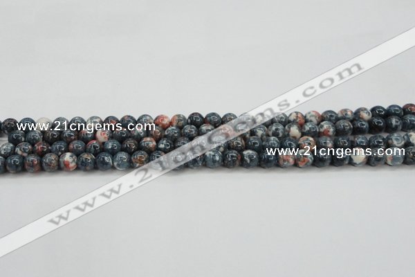 CRF329 15.5 inches 6mm round dyed rain flower stone beads wholesale