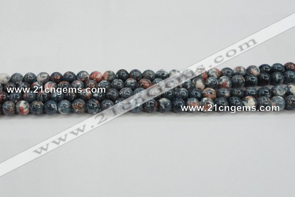 CRF330 15.5 inches 8mm round dyed rain flower stone beads wholesale