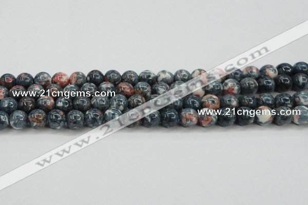 CRF333 15.5 inches 14mm round dyed rain flower stone beads wholesale