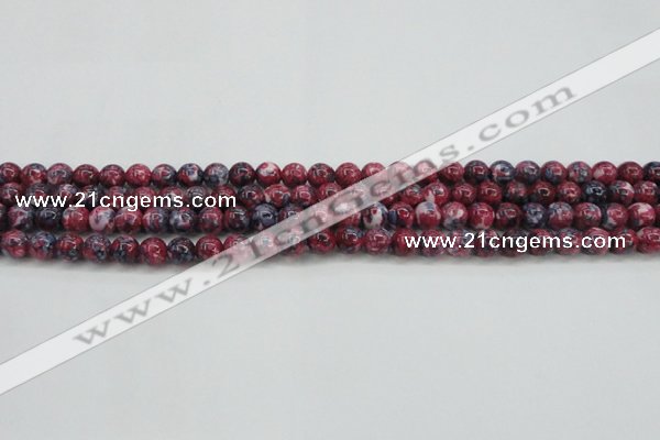 CRF342 15.5 inches 4mm round dyed rain flower stone beads wholesale