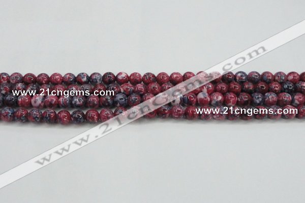 CRF343 15.5 inches 6mm round dyed rain flower stone beads wholesale