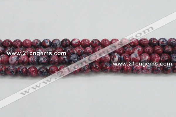 CRF346 15.5 inches 12mm round dyed rain flower stone beads wholesale