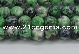 CRF349 15.5 inches 4mm round dyed rain flower stone beads wholesale