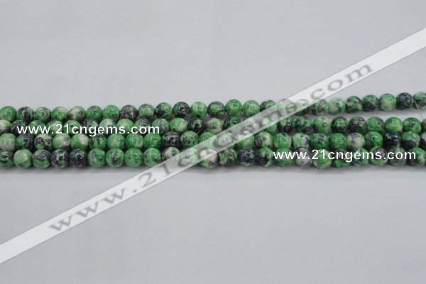 CRF349 15.5 inches 4mm round dyed rain flower stone beads wholesale