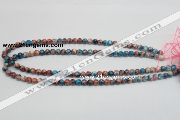 CRF35 15.5 inches 6mm round dyed rain flower stone beads wholesale