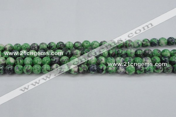 CRF351 15.5 inches 8mm round dyed rain flower stone beads wholesale