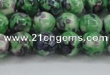 CRF352 15.5 inches 10mm round dyed rain flower stone beads wholesale