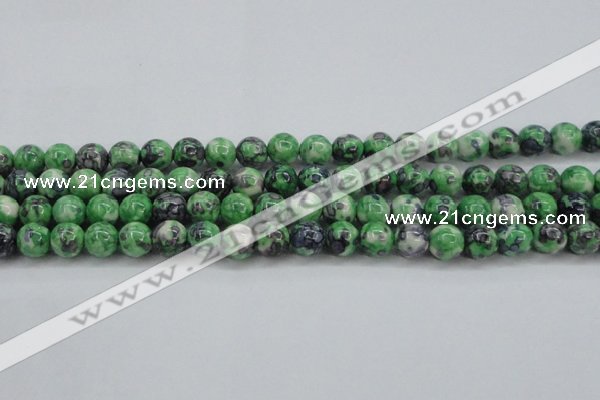 CRF352 15.5 inches 10mm round dyed rain flower stone beads wholesale