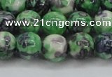 CRF353 15.5 inches 12mm round dyed rain flower stone beads wholesale