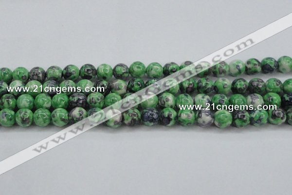 CRF353 15.5 inches 12mm round dyed rain flower stone beads wholesale