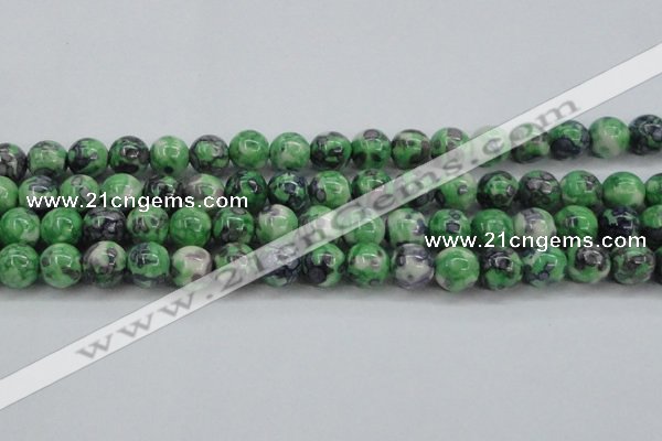 CRF354 15.5 inches 14mm round dyed rain flower stone beads wholesale