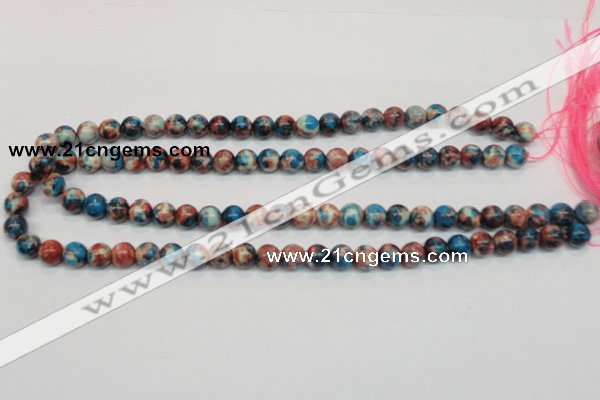 CRF36 15.5 inches 8mm round dyed rain flower stone beads wholesale