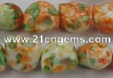 CRF362 15.5 inches 11*12mm skull dyed rain flower stone beads