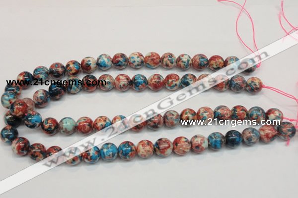 CRF37 15.5 inches 12mm round dyed rain flower stone beads wholesale