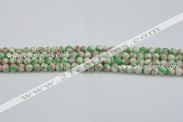 CRF380 15.5 inches 4mm round dyed rain flower stone beads wholesale