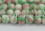 CRF381 15.5 inches 6mm round dyed rain flower stone beads wholesale