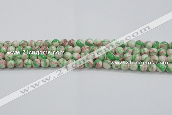 CRF382 15.5 inches 8mm round dyed rain flower stone beads wholesale