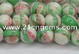CRF383 15.5 inches 10mm round dyed rain flower stone beads wholesale