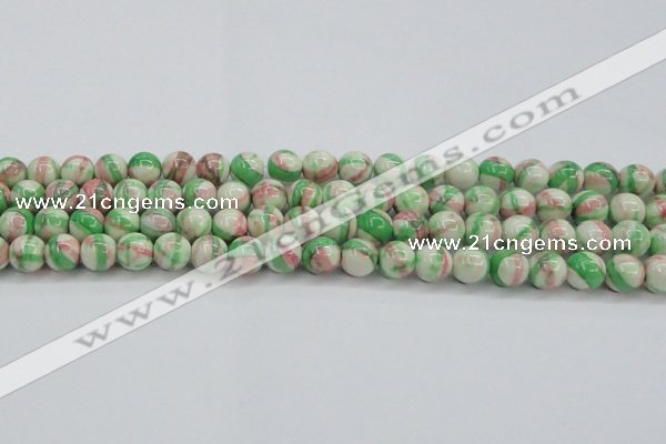 CRF383 15.5 inches 10mm round dyed rain flower stone beads wholesale