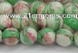 CRF384 15.5 inches 12mm round dyed rain flower stone beads wholesale