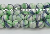 CRF386 15.5 inches 4mm round dyed rain flower stone beads wholesale