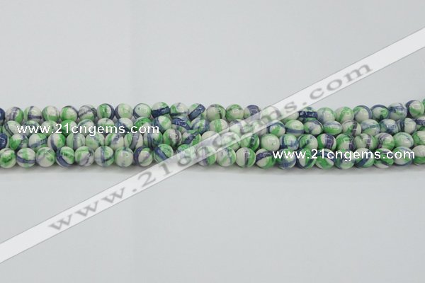 CRF387 15.5 inches 6mm round dyed rain flower stone beads wholesale