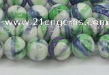 CRF389 15.5 inches 10mm round dyed rain flower stone beads wholesale