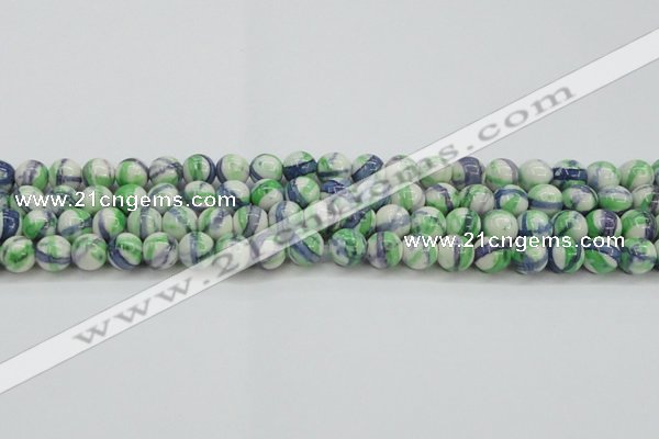 CRF389 15.5 inches 10mm round dyed rain flower stone beads wholesale