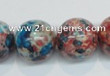 CRF39 15.5 inches 20mm round dyed rain flower stone beads wholesale