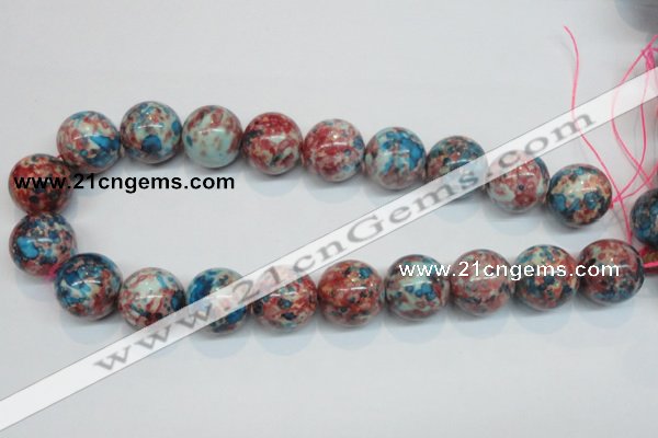 CRF39 15.5 inches 20mm round dyed rain flower stone beads wholesale