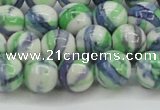 CRF390 15.5 inches 12mm round dyed rain flower stone beads wholesale