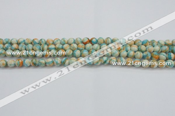 CRF392 15.5 inches 4mm round dyed rain flower stone beads wholesale