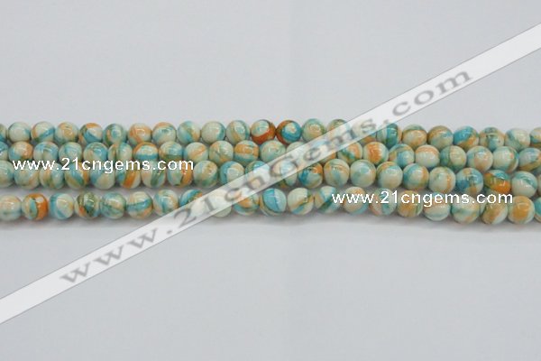 CRF393 15.5 inches 6mm round dyed rain flower stone beads wholesale