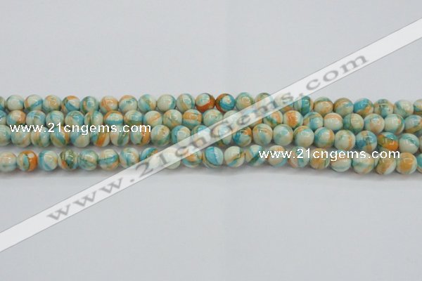 CRF393 15.5 inches 6mm round dyed rain flower stone beads wholesale