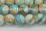 CRF395 15.5 inches 10mm round dyed rain flower stone beads wholesale