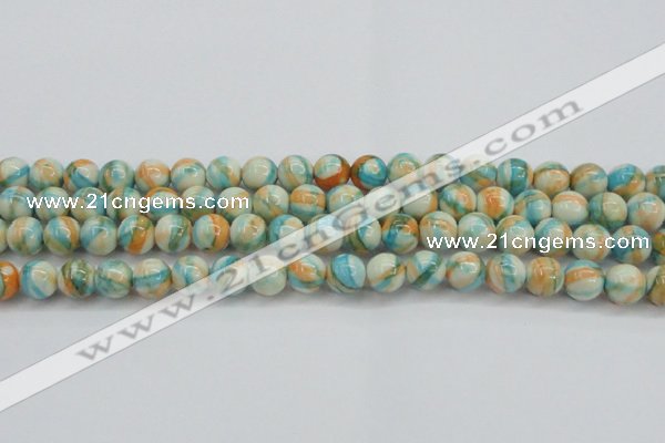 CRF395 15.5 inches 10mm round dyed rain flower stone beads wholesale