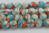 CRF398 15.5 inches 4mm round dyed rain flower stone beads wholesale